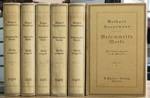 r0423-10.Gerhart Hauptmann Gesammelte Werke Volksausgabe in 6 Bnden/ゲルハルト・ハウプトマン全集 全6巻揃/洋書/ドイツ語/小説/文学