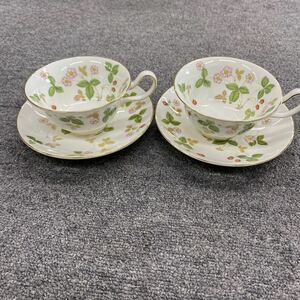 0479 WEDGWOOD ウェッジウッド ワイルドストロベリー カップ &ソーサー 2客セット　現状品