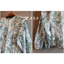 ザラ ZARA 可愛いラッフルフリル♪ふんわりコットン100％♪花柄 ブラウス_画像3