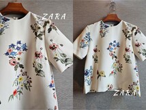 ザラ ZARA 大人可愛い♪フラワープリント♪花柄♪ジョーゼット プルオーバー ブラウス_画像1