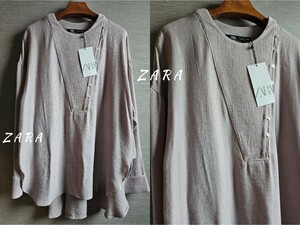  не использовался ZARA Zara взрослый потускнение розовый! мягкий рука ..! рубашка блуза новый товар 