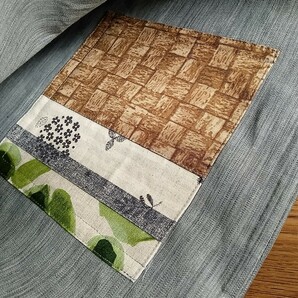 北欧デザインいろいろパッチワークの*シンプルな四角形トートバッグ*ハンドメイド*コットンリネンetc*の画像7