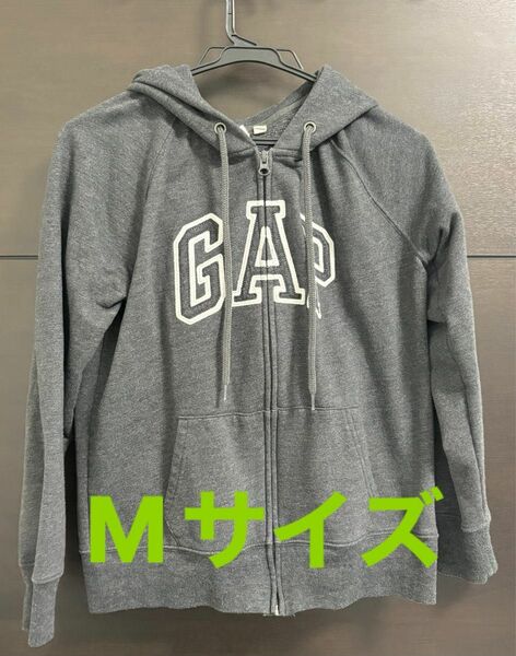 GAP フード付きジップパーカー　グレー　レディース　Mサイズ グレー パーカー ジップパーカー