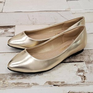  new goods with translation 22.0cm-22.5cm runs pumps low heel .... beautiful legs fatigue difficult pain . becomes difficult lady's plain Gold gold po Inte 