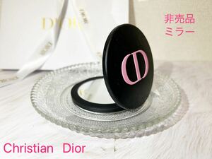 ★レア★ 非売品 Christian Dior クリスチャン ディオール ミラー 鏡 コンパクトミラー ノベルティ ロゴ 黒 ピンク 希少 箱付き