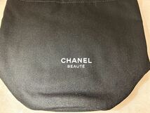 ★新品 未使用★ 非売品★ CHANEL シャネル ポーチ 巾着 ノベルティ BEAUTE 大きめ 大容量 ノマドポーチ 黒 ブラック ロゴ 小物入れ _画像4