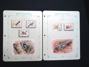 【草】★世界の鳥切手　未使用　ソ連　1979年鳥切手(1)　1979年鳥切手(2)　オリジナル装画　説明文付　計5枚★
