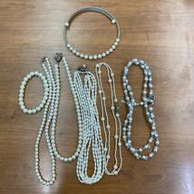 #13716　真珠　パール　Silver金具　イミテーション含む　ネックレス ブレスレット アクセサリー まとめセット　メッキ　シルバー　_画像1