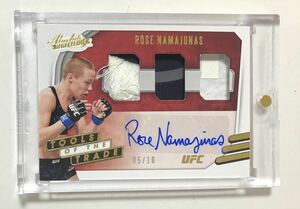 2021 Panini Chronicles Absolute UFC Rose Namajunas Autograph Patch Goldパラレル #/10 パッチ良部分