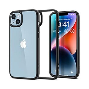 Spigen iPhone14 ケース 背面クリア ストラップホール付 ワイヤレス充電対応 ACS05041 マットブラック