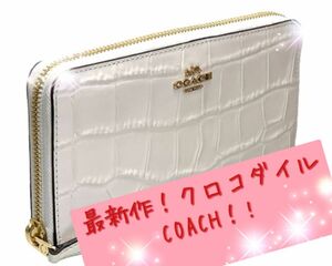 最新作！COACHコーチクロコダイル柄長財布！