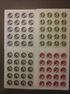 AA000●1964年 東京オリンピック 未使用切手 寄付金付き切手5+5円20面シート4種