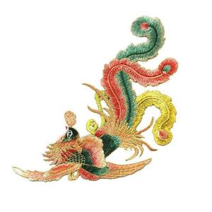 ワッペン Wappen　手縫い　刺繍　ファッション　和装　鳳凰　鳥　カラフル