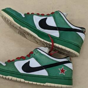 ◎D954/ジャンク!! NIKE SB DUNK LOW “Heineken” 27cm/2003年モデル/304292-302/劣化、汚れあり、箱無しはだか品の画像5