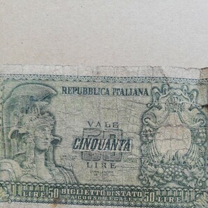 イタリア50リラ紙幣1951年発行 ユーロ ヨーロッパの画像1