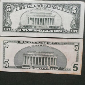 アメリカ5ドル紙幣2種2枚 の画像2