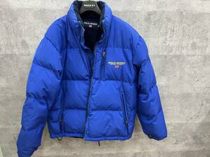 #4732　Ralph Lauren POLO SPORT ラルフローレン　ポロスポーツ　ダウン＆フェザージャケット　青/ブルー　Mサイズ　約Lサイズ相当