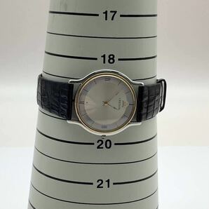 59 ジャンク 不動品 SEIKO セイコー 5A74-0020 CREDOR クレドール 18K BEZEL ベゼル クォーツ メンズ腕時計 ケース付 取説付の画像9