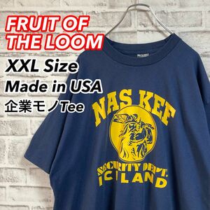 レア企業モノ90s★FRUIT OF THE LOOM フルーツオブザルーム USA製 企業ロゴ Tシャツ ゆるだぼ 古着