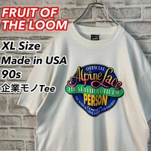 激レアUSA製★FRUIT OF THE LOOM フルーツオブザルーム 90s 企業モノTシャツ USA アメリカ 古着