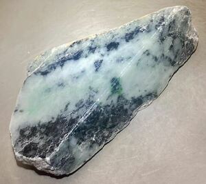  Myanma production natural book@.. raw ore 345g2 surface cut polished [JADEITE]