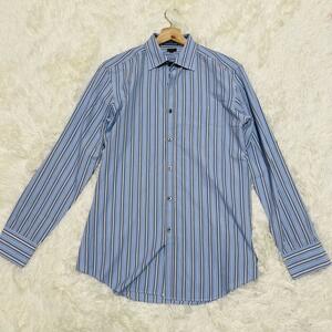 [ прекрасный товар ]Paul Smith London Paul Smith London рубашка сорочка мульти- полоса оттенок голубого L размер 