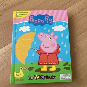 英語English ペッパピッグ　My Busy Books本　フィギア付き peppapig 絵本　子供 知育　えほん　玩具　コストコ