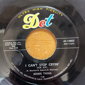 THE BEEBEE TWINS I CAN'T STOP CRYIN' / HERBY THE MER-MAN 45's 7インチ