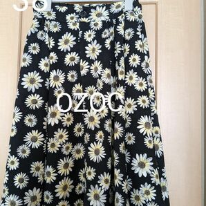 上品☆【OZOC】花柄フレアスカート　ブラック　サイズ38