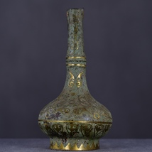 珍藏 中国漢代の青銅錯金竜頭瓶です 青銅器 時代物 極細工 中國古美術 置物 古賞物 唐物 古美術品 DYW46_画像3