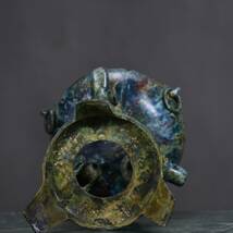 珍藏 中国戦国時代の青銅製龍鳳薫炉です 青銅器 時代物 中國古美術 擺件 置物 賞物 唐物 古美術品 DYW40_画像9