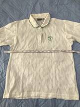 トラサルディスポーツ　白、緑の縁取りのポロシャツ　４０、ｔ８５_画像5