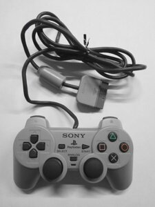 PS24-012 ソニー sony プレイステーション PS 1 デュアルショック 純正 コントローラー グレー SCPH-1200 レトロ 動作確認済 使用感あり