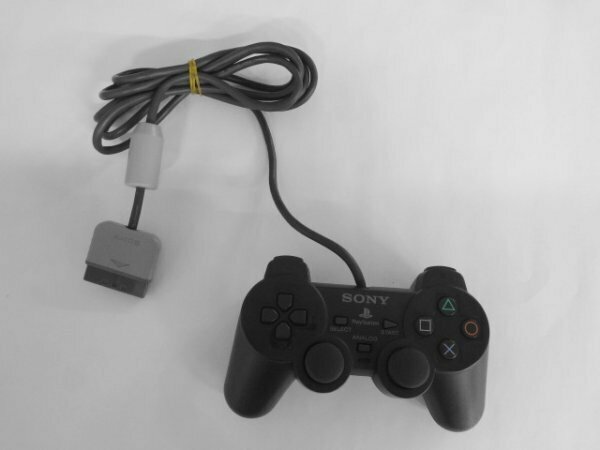 PS24-006 ソニー sony プレイステーション PS 1 デュアルショック 純正 コントローラー ダイヤモンドブラック SCPH-1200 レトロ 動作確認済