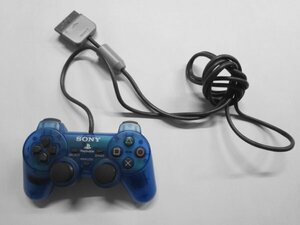 PS24-009 ソニー sony プレイステーション PS 1 デュアルショック 純正 コントローラー アイランドブルー SCPH-1200 L レトロ 動作確認