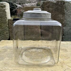 ガラス瓶 昭和レトロ 駄菓子屋 アンティーク 菓子瓶 瓶 レトロ 保存瓶 気泡 の画像1