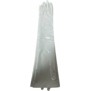 新作スーパーストレッチ白エナメル手袋 貴重１枚皮50ｃｍ エナメルロンググローブ サイズ XXLの画像1