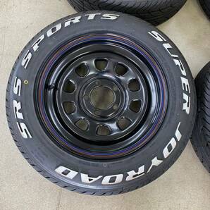 未使用 PCD１１４．３ １５×７JJ デイトナ ホワイトレター JOYROAD SRS SPORTS 195/65R15 センターキャップ付きの画像4