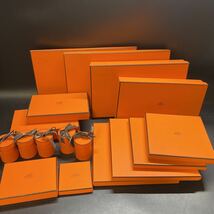 HERMES エルメス 空箱 小箱 BOX ボックス ケース まとめて 17点セット オレンジ ブランド 現状品 稀少 小物 アクセサリー 空き箱_画像1