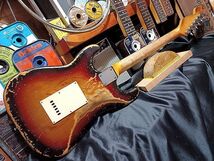 ◎Vintage Reproduction Ultimate Relic Custom Vintage 60`S 3 Sunburst Stratocaster レリック ＆ エイジド VintageCapa VintageWier◎_画像6