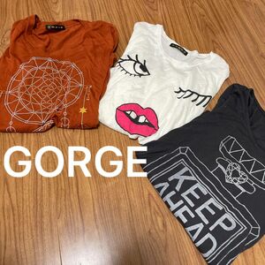 長袖　ロンT レディース　ゴージ　GORGE カットソー　まとめて　まとめ売り　 Tシャツ 古着　長袖Tシャツ　フリーサイズ