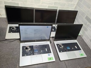 【ジャンク品】管1A101 hp EliteBook 830 G5 CPU core i5-8250U SSD無し、メモリー 8GB、バッテリー有り キーボード無し 5台セット 部品取