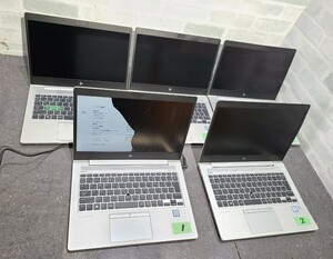 【ジャンク品】管1A99 hp EliteBook 830 G5 CPU core i5-8250U SSD無し、メモリー8GB、バッテリー有り　液晶割れ有り　5台セット