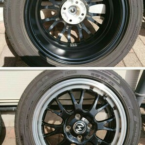 【バリ山！ガリ傷なし！美品】GOODYEAR タイヤ ホイール 中古4本セット ｂＢ等に！ 185/55R15 リム幅5.5J PCD 100 4穴 インセット42の画像6