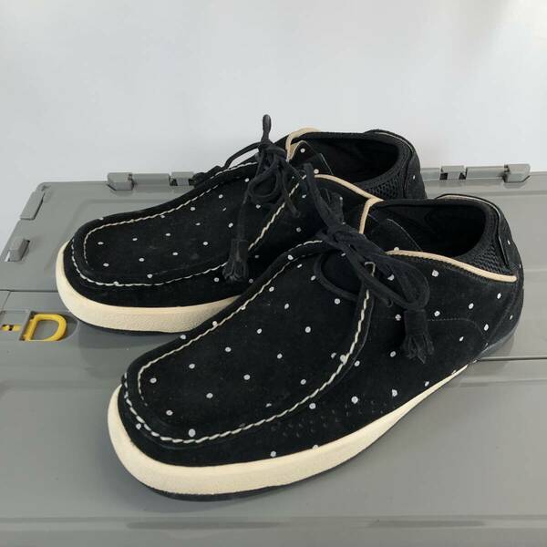 VISVIM ビズビム ポルケ POLKE-LO ドット スニーカー US9 約27cm ブラック スエード ドット柄