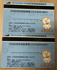 (有効期限なし)渋谷区役所前駐車場 専用 11000円分(5500円x2枚) プリペイドカード 渋谷 駐車場 プリペイド ネコポス216円発送可@SHIBUYA