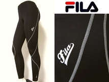 ☆送料込☆新品★FILA / レディース★コンプレッション★Ｌ★レギンス★ブラック×ホワイト★_画像1