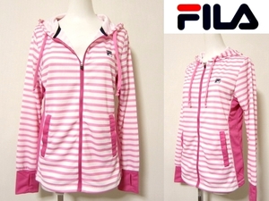 * including carriage * new goods *FILA / lady's *UV measures Parker *L* sport wear * border * pink × white 