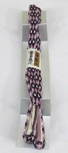 AS154　正絹　豊縄流　手組紐　帯締め　新品　紫白系柄　平タイプ　Mサイズ