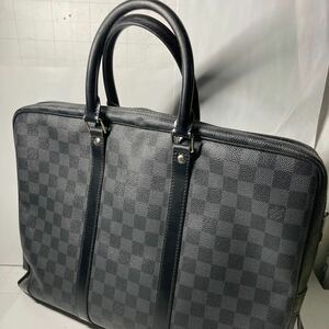 1円~★良品★Y-395★本物ルイヴィトン★Louis Vuitton★ダミエグラフィット★ポルトドキュマン★ヴォワヤージュ★KKKM★ブリーフケース★